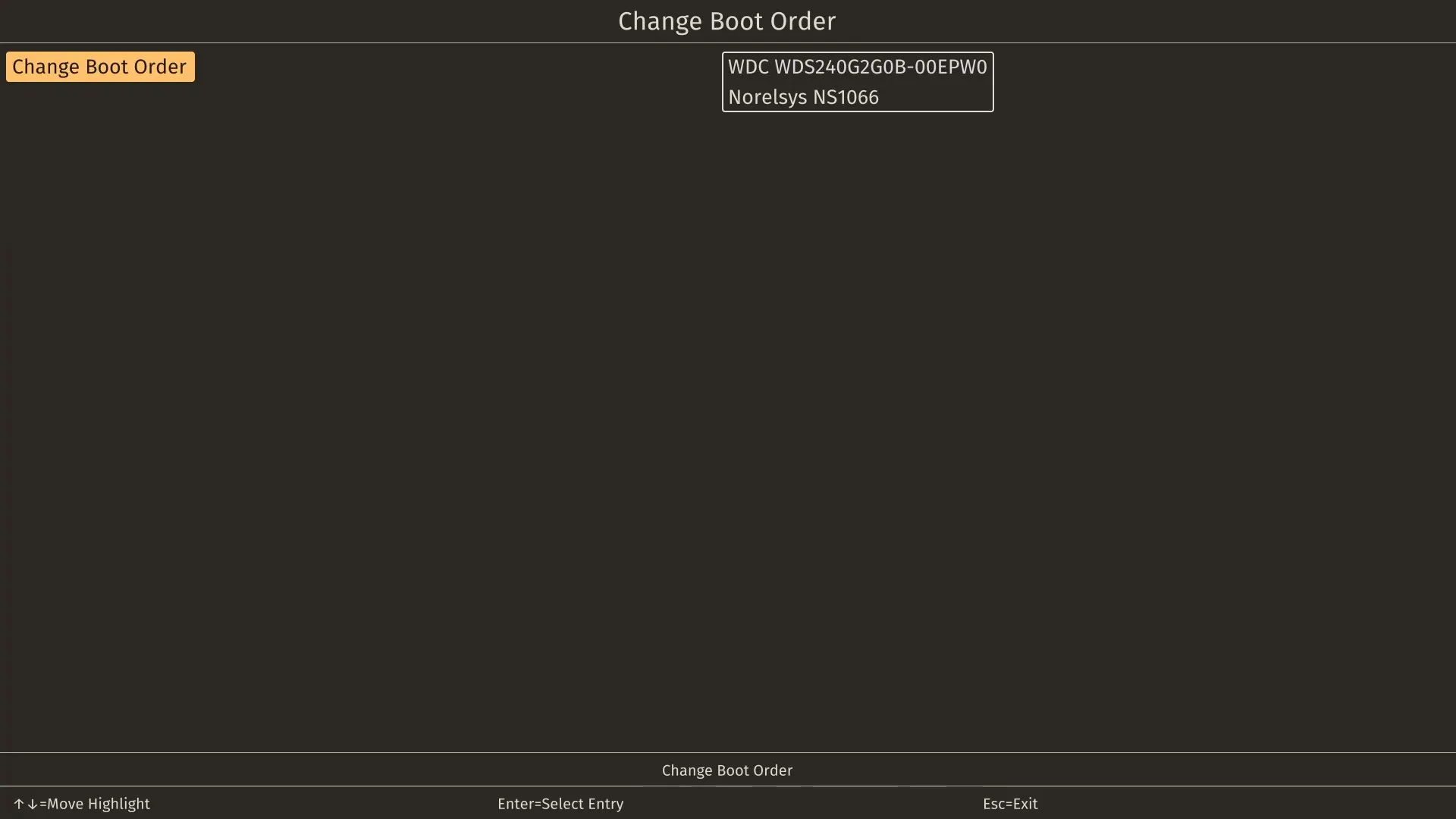 Change Boot Order