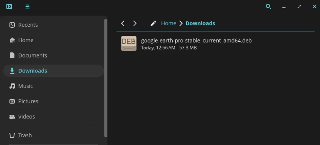 Downloaded .deb file in Pop!_OS 24.04