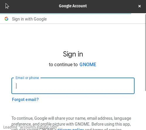 Logging into Google