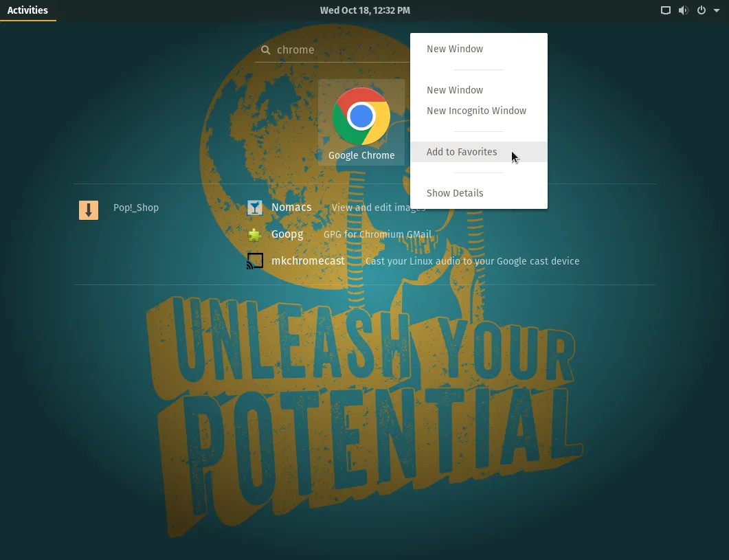 Adding Chrome to favorites