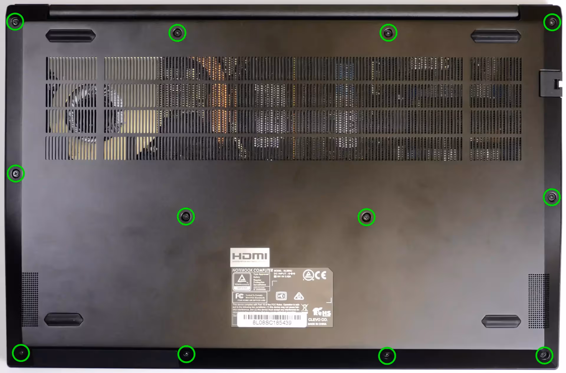 Bottom panel screws