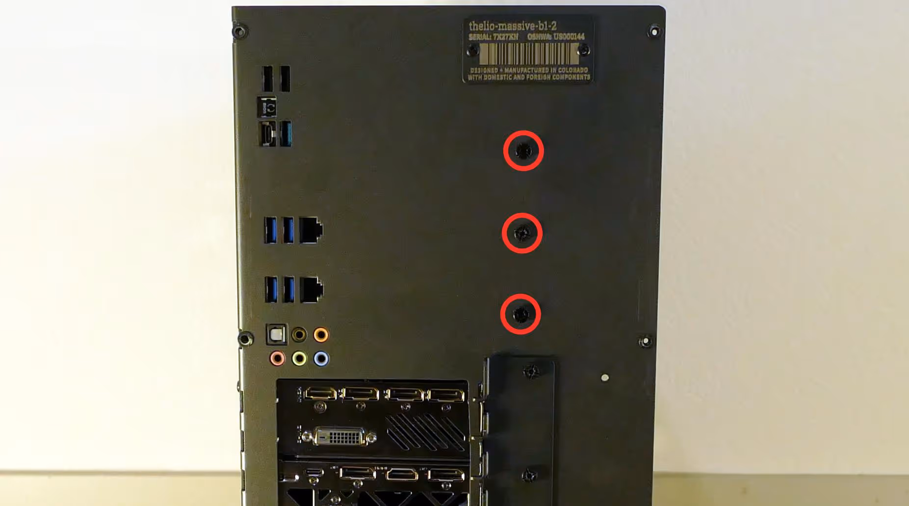 Back CPU duct screws