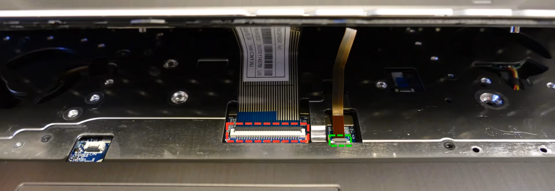 Keyboard ribbon connectors