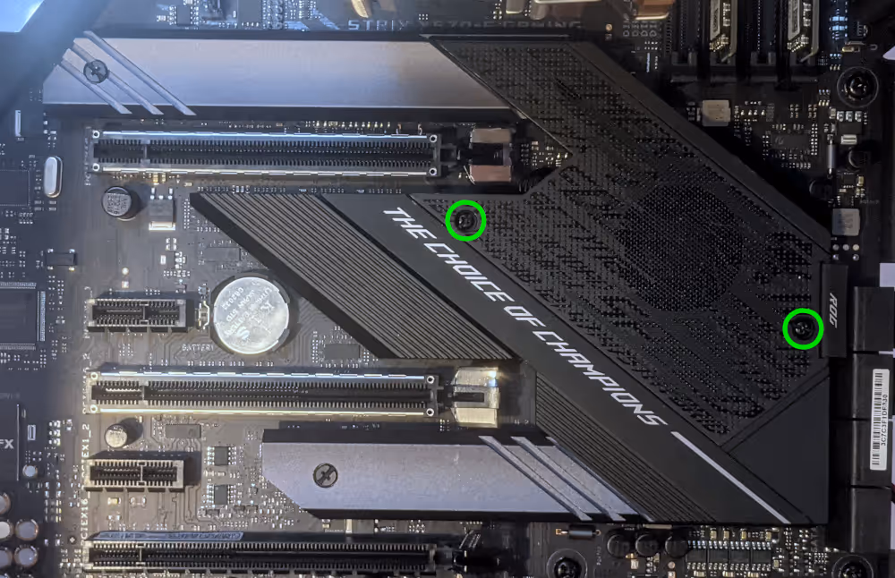 M.2 fan cover screws