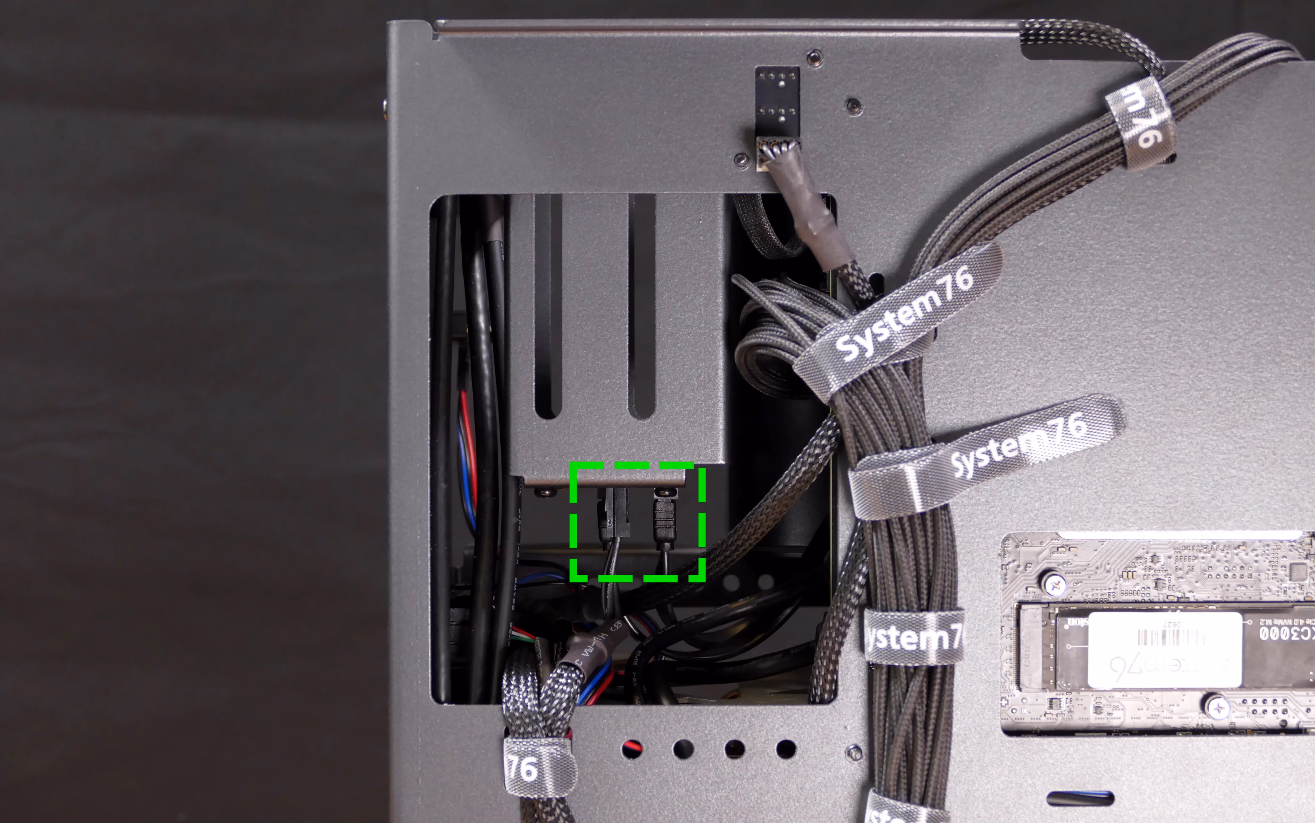 SATA backplane cabling cutout