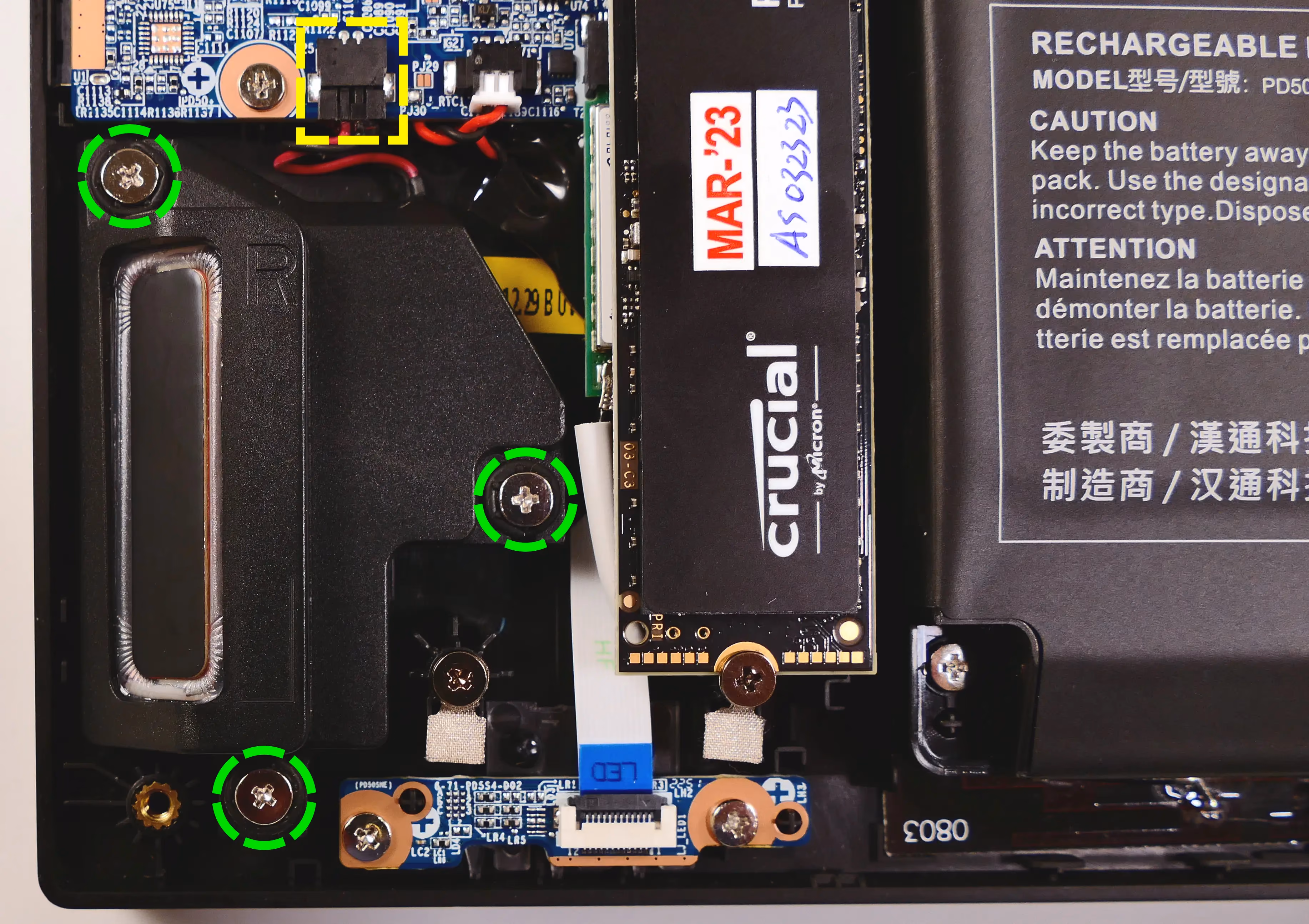 Right speaker wire and screws