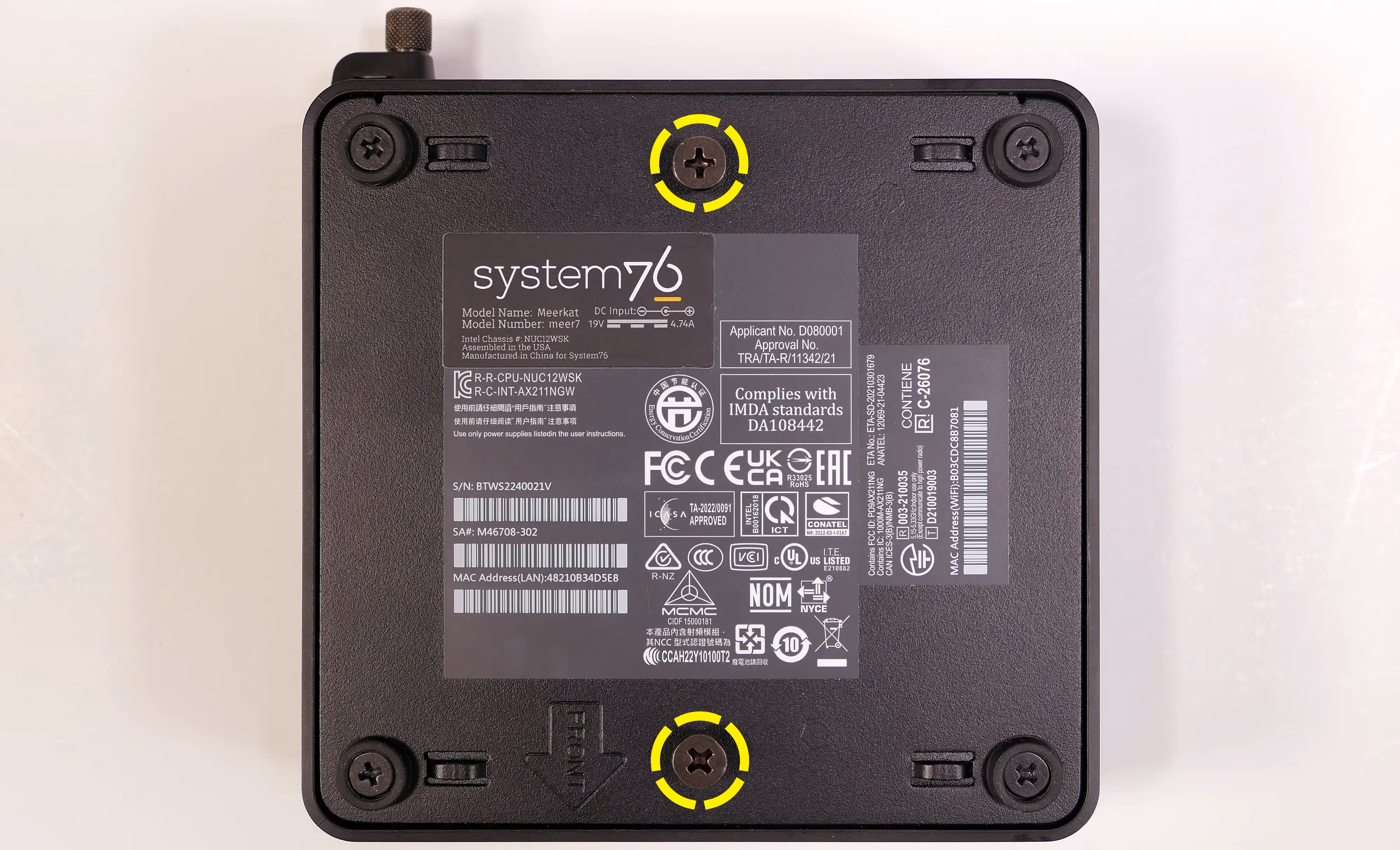VESA mount screws in Meerkat